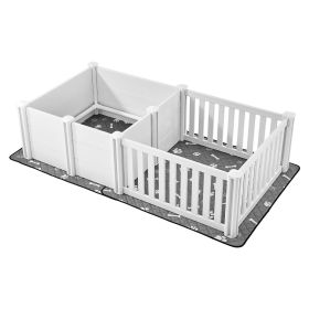 VEVOR Dog Whelping Box, 73x38x19.7 in, Plastic Dog Whelping Pen with Adjustable Height Door, Puppy Playpen with Waterproof Pee Pad, Easy to Clean