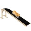 Dog Ramp Pet Ramp for Bed, Non-Slip Carpet, Top Platform, 74" x 16" x 25", Natural