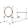 5pc Dog Agility Training Equipment Set with Spray Water Tube, White