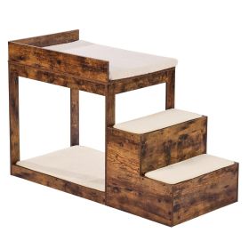 VEVOR Pet Bunk Bed with Stairs, Dog/Cat Window Perch for High Beds and Couches, Medium Multi-Level 3 Step Dog Seat Platform Sleeper Couch