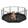 VEVOR Dog Playpen, 8 Pcs 24 x 24 in Panels Foldable Metal Pet Exercise Pen, Dog Fence Indoor and Outdoor Pen with Door, Storage Bag and Bottom Pad
