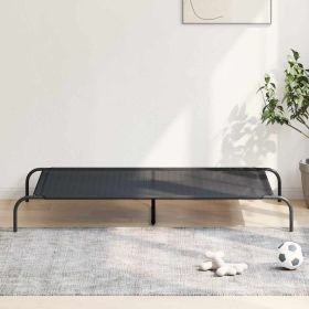 Elevated Dog Bed Black Textilene and powder-coated steel