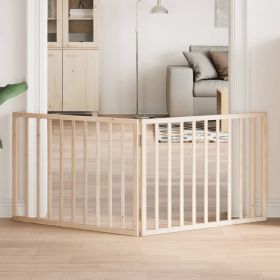 Dog Gate Set of 2 Poplar Wood 63 in Foldable Dog Gate