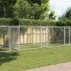 Dog Cage Grey Galvanized Steel 26.2 x 6.6 x 4.9 ft Durable