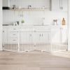 Dog Gate Set of 4 White Poplar Wood Foldable Dog Gate