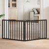 Dog Gate Set of 2 Black Poplar wood 63 in Foldable Dog Gate