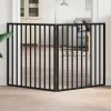 Dog Gate Set of 2 Black Poplar wood 63 in long Foldable