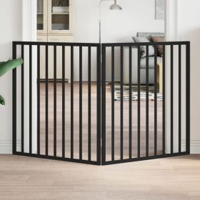Dog Gate Set of 2 Black Poplar wood 63 in long Foldable