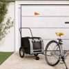 Pet Bike Trailer Black and Grey Oxford fabric, Iron, PVC Small