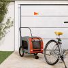 Pet Bike Trailer Orange and Grey Oxford fabric, Iron, PVC Compact