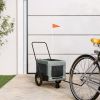 Pet Bike Trailer Grey and Black Oxford fabric, iron, PVC Small
