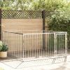 Dog Kennel Silver Steel 78.7x78.7x39.4 in Durable Dog Kennel