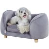 VEVOR Pet Sofa, Dog Couch for Small Dogs and Cats, Soft Velvety Dog Sofa Bed, 66 lbs Loading Cat Sofa, Dark Grey