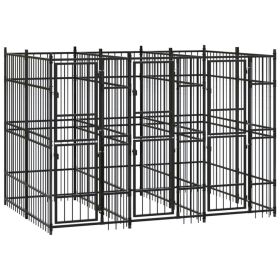 Dog Kennel Black Powder-coated Steel Durable Dog Kennel
