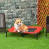 36" x 30" Elevated Cooling Dog Cot Pet Bed with Mesh Ventilation for Summer Comfort Red