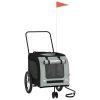 Pet Bike Trailer Black and Grey Oxford fabric, Iron, PVC Small