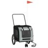 Pet Bike Trailer Black and Grey Oxford fabric, Iron, PVC Small