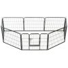 Dog Playpen Black Powder-Coated Steel
