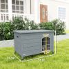 31.5"L Wooden Decorative Dog Cage Kennel Wire Door with Lock, Openable Top Removable Bottom, Dark Gray