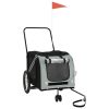 Pet Bike Trailer Grey and Black Oxford Fabric and Iron Medium