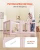 VEVOR Dog Whelping Box, 60x39x23 in Plastic Dog Whelping Pen for Medium Sized Dogs, Waterproof Transparent Puppy Playpen with Windows & Door Lock