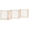 Dog Gate with Door Foldable 6 Panels 118.1 " Solid Wood Fir