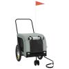 Pet Bike Trailer Black and grey Oxford fabric Collapsible