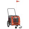 Pet Bike Trailer Orange and Grey Oxford fabric, Iron, PVC Compact