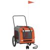 Pet Bike Trailer Orange and Grey Oxford fabric, Iron, PVC Compact