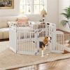 8-Panel HDPE Pet Fence (White) - Multiple Configurations (Octagon/Square/House), 50"x50"x32" Square Size, Lockable Door