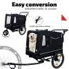 2-in-1 Bike Trailer & Push Cart for Pets - Detachable Bike Hitch & Push Handle Included - All-Terrain Wheels, Quick Release Wheel, Non-Slip Floor, Int