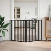 Dog Gate Set of 2 Black Poplar wood 63 in long Foldable
