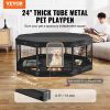 VEVOR Dog Playpen, 8 Pcs 24 x 24 in Panels Foldable Metal Pet Exercise Pen, Dog Fence Indoor and Outdoor Pen with Door, Storage Bag