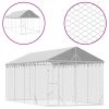 Outdoor Dog Kennel Silver Galvanized steel, Polyethylene Large