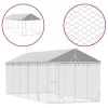 Outdoor Dog Kennel Silver Galvanized Steel 9.8x24.6x8.2 ft Tough