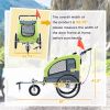Dog Bike Trailer 2-In-1 Pet Stroller with Canopy Storage Pockets Green