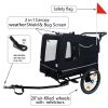 2-in-1 Bike Trailer & Push Cart for Pets - Detachable Bike Hitch & Push Handle Included - All-Terrain Wheels, Quick Release Wheel, Non-Slip Floor, Int