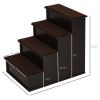 Pet Stairs, Pet Steps with Cushioned Removable Covering, for Small Dogs and Cats Up To 22 Lbs., Brown