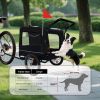 2-in-1 Bike Trailer & Push Cart for Pets - Detachable Bike Hitch & Push Handle Included - All-Terrain Wheels, Quick Release Wheel, Non-Slip Floor, Int