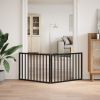 Dog Gate Set of 2 Black Poplar wood 63 in Foldable Dog Gate