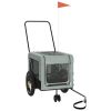 Pet Bike Trailer Grey and Black Oxford fabric, iron, PVC Small