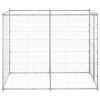 Dog Kennel Silver Galvanized steel 43.3x86.6x70.9 in Durable
