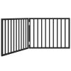 Dog Gate Set of 2 Black Poplar wood 63 in Foldable Dog Gate