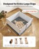 VEVOR Dogs Whelping Box, 60 x 60 x 24 inch, Plastic PVC Puppies Playpen with Height Adjustable Door and Washable Pee Pad