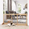 Freestanding Pet Gate Extra Wide 72" W x 27.25" H Dog Cat Barrier Natural
