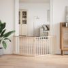 Dog Gate Set of 2 Poplar Wood 63 in Foldable Dog Gate