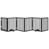 Dog Gate with Door Foldable 6 Panels Black 118.1 " Poplar Wood