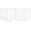 Dog Gate Set of 4 White Poplar Wood Foldable Dog Gate