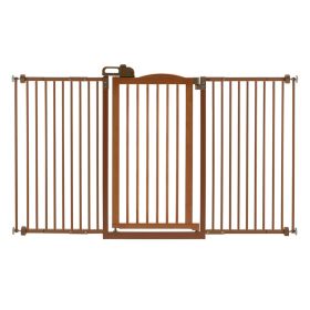 Tall One-Touch Gate II Wide (Color: Brown)