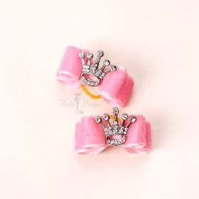 Crystal Crown Bow (Color: Pink)